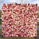 Aperturee - Aperturee Red Pink Flower Square Wall Party Backdrop Decor